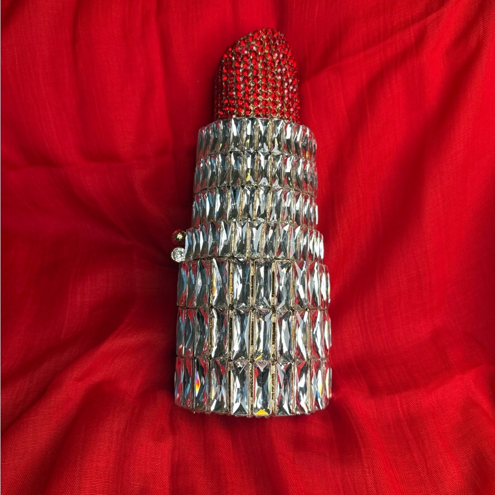 Red and gold Lipstick Clutch/bag